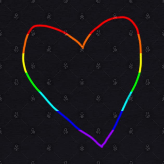 Small Rainbow Heart Outline by ellenhenryart